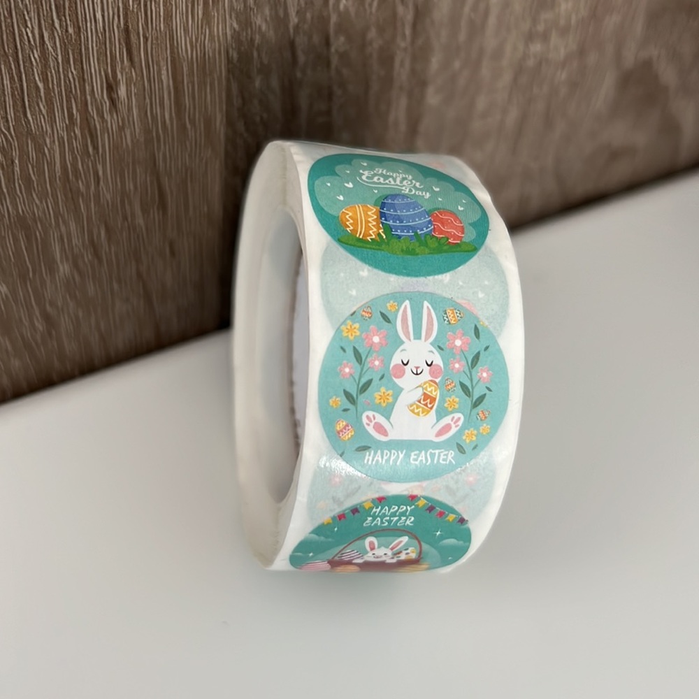 500 pcs Happy Easter Stickers Rabbit Stickers 1" inch